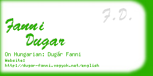 fanni dugar business card